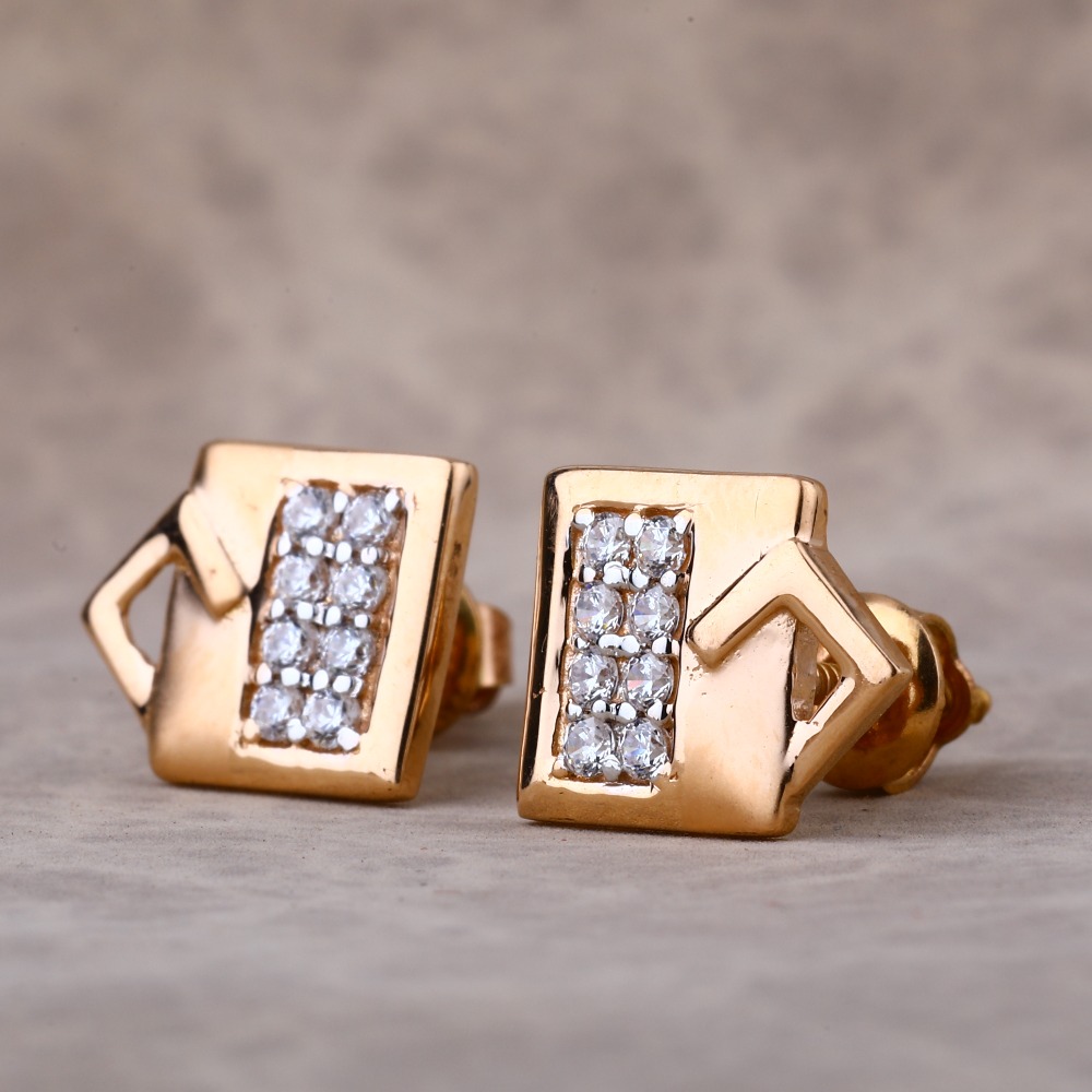 18KT CZ Rose Gold Gorgeous Ladies Earring RE188
