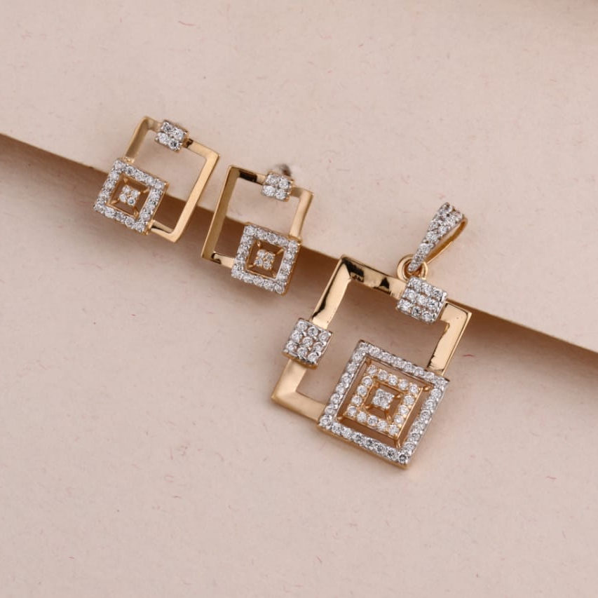 750 Rose Gold Ladies Gorgeous Pendant Set RPS201