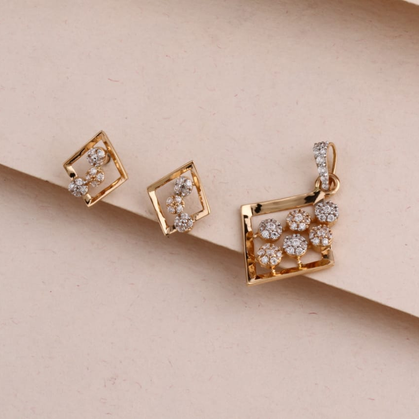 750 Rose Gold Ladies Delicate Pendant Set RPS200