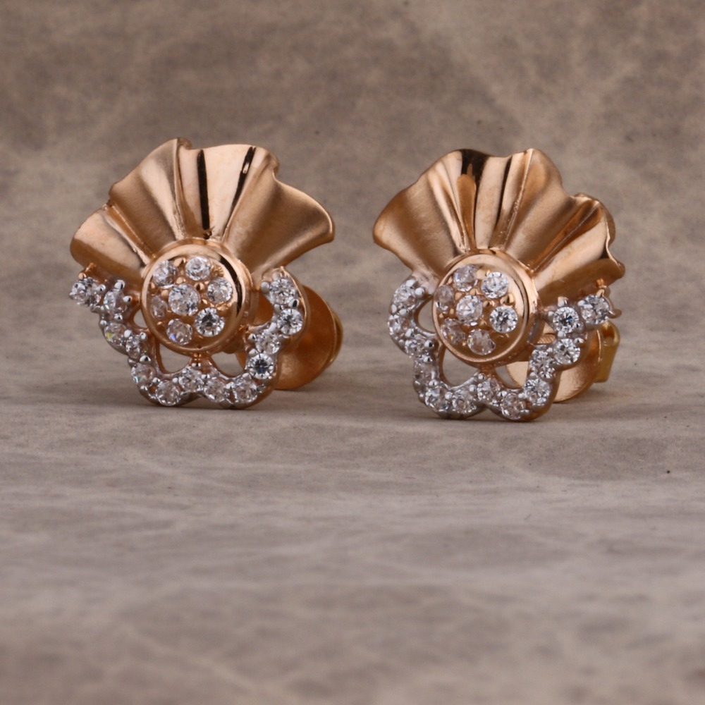 18KT Rose Gold CZ Women's Exclusive Hallmark Earring RE223