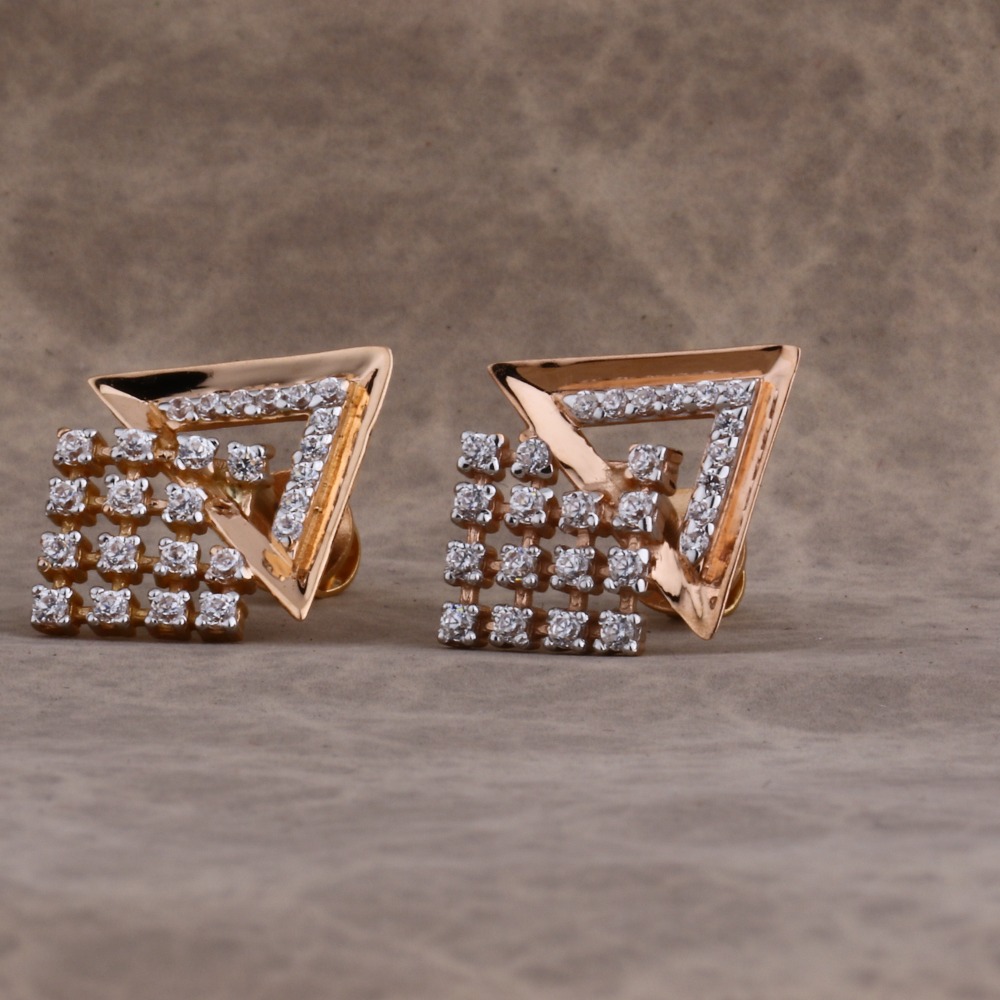 18CT Rose Gold Designer Ladies Earring RE217