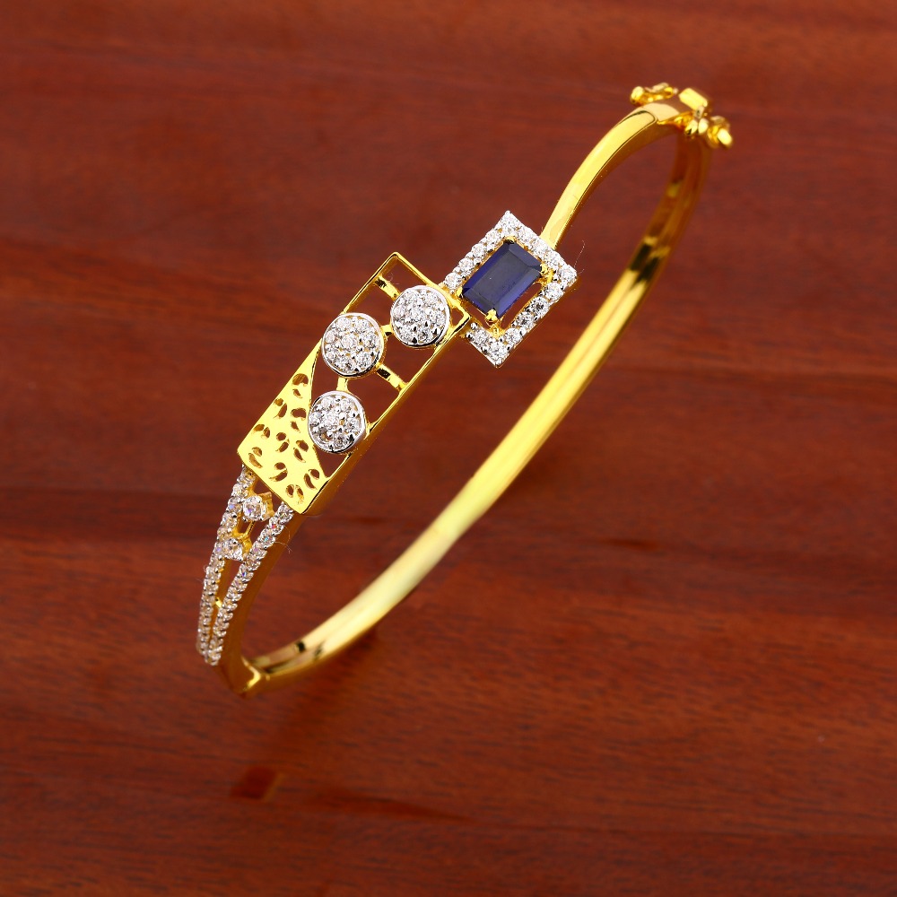 750 Gold CZ Ladies Fancy Kada Bracelet LKB116