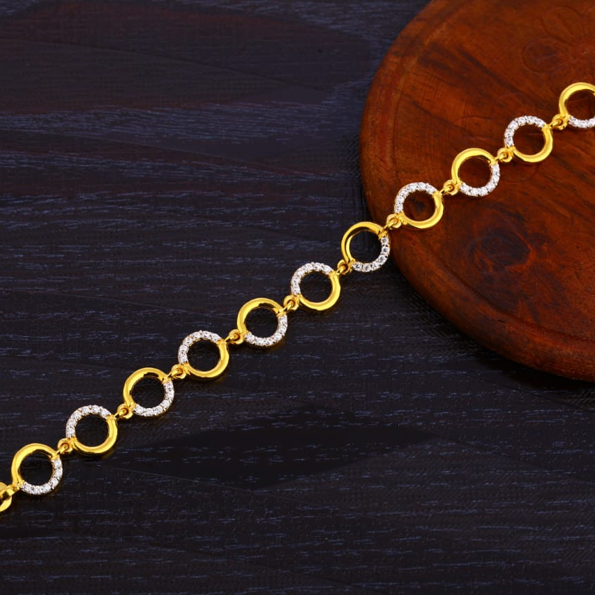 22KT Gold Ladies CZ Stylish Bracelet LB359