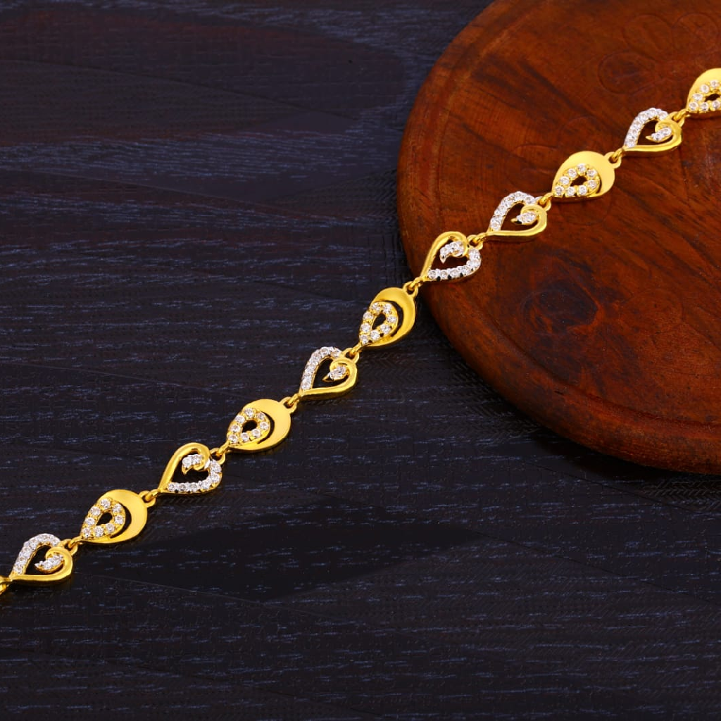 22KT Gold Ladies CZ Exclusive Bracelet LB352