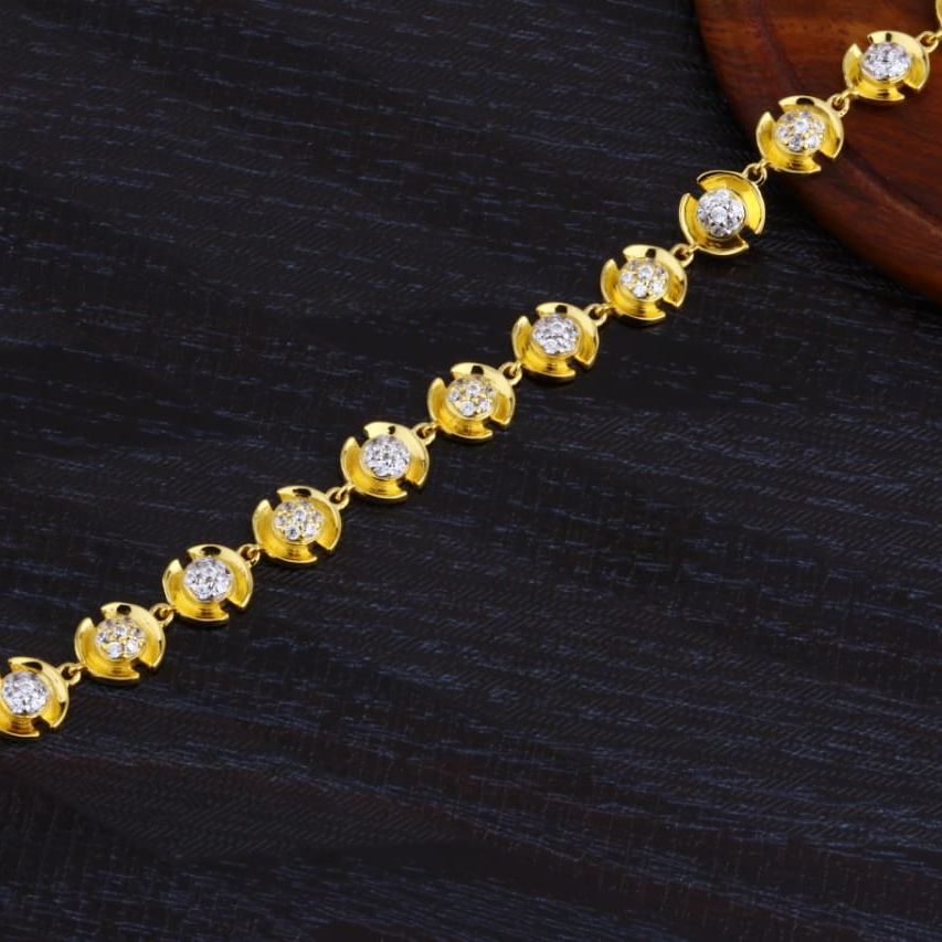 916 Gold Ladies CZ Bracelet LB454
