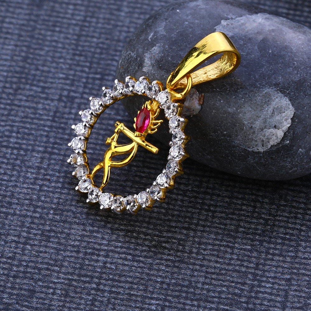 22KT CZ Gold Classic Hallmark God Pendant GP124