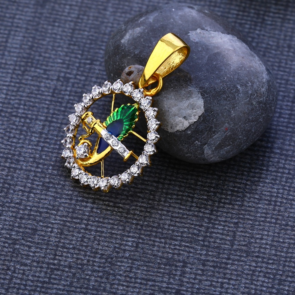 22KT CZ Gold Designer God Pendant GP117