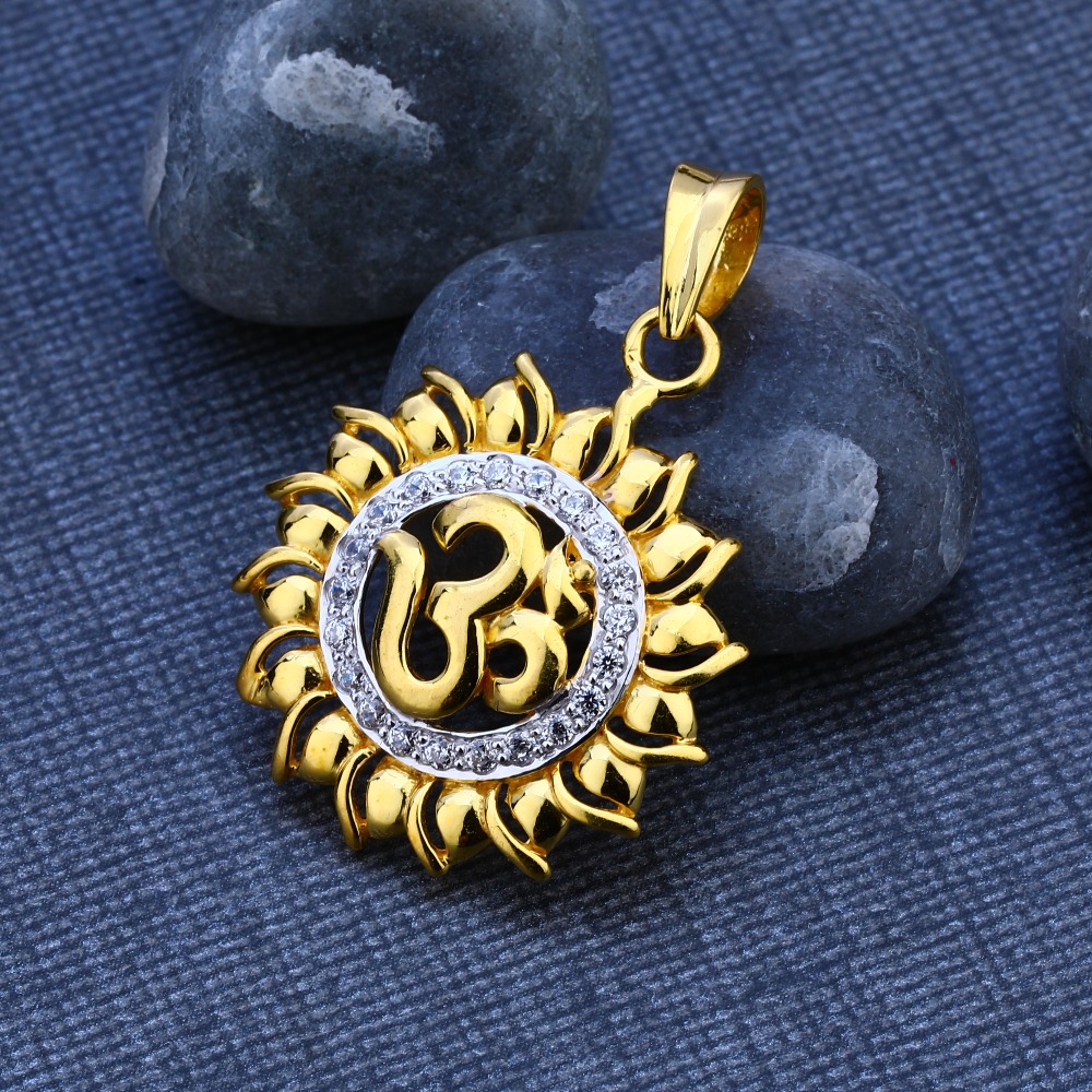 916 CZ Gold Stylish God Pendant GP106