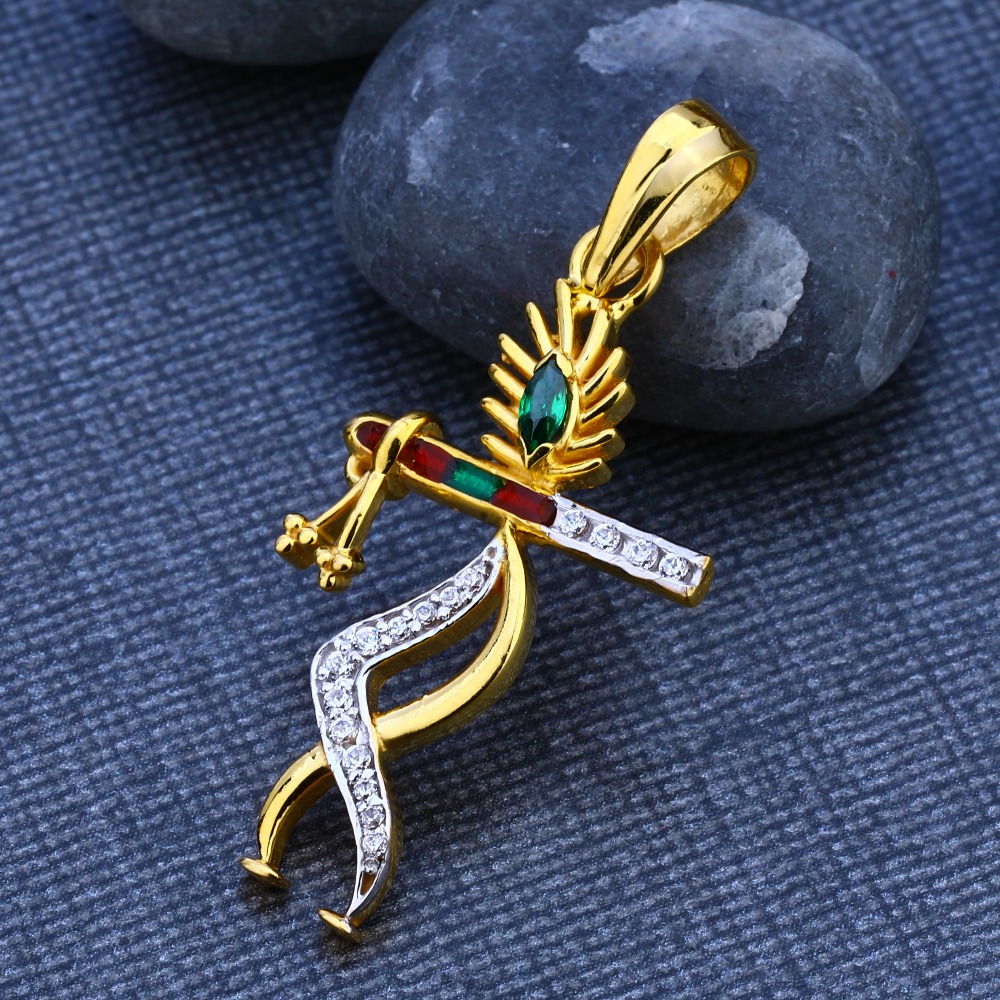 916 CZ Gold Gorgeous God Pendant GP105