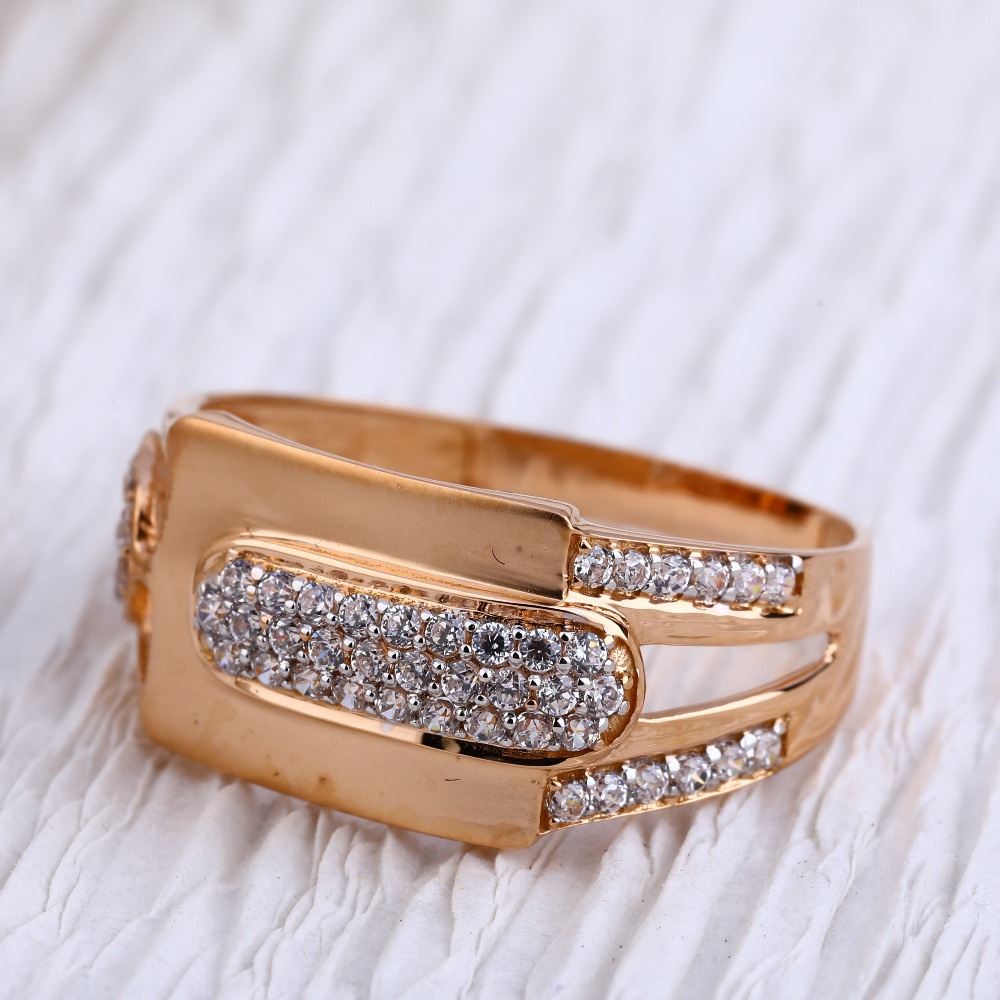 750 Rose Gold Hallmark Mens Ring RMR83