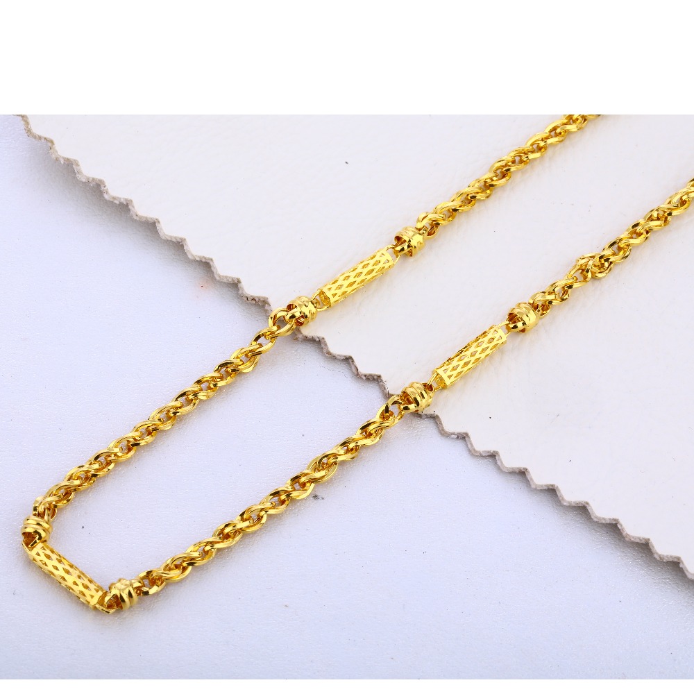 22KT Gold Plain Designer Men's Choco Chain MCH307