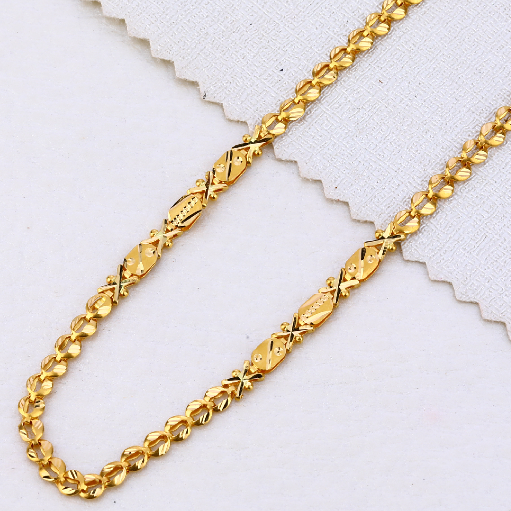22ct gold mens delicate hallmark choco chain mch476