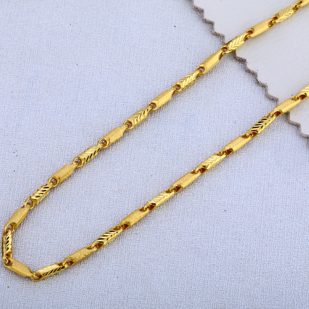 22kt gold mens Fancy Plain choco chain MCH498