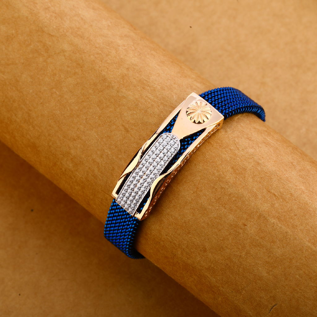 750 ROSE Gold Designer Leather Bracelet MLB295