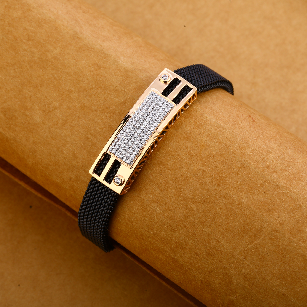 750 ROSE Gold Hallmark Fancy Mens Bracelet MLB300