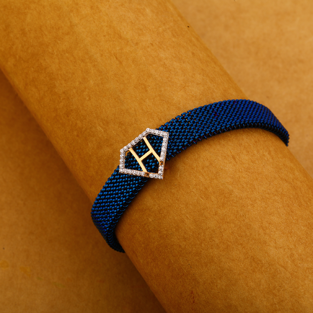 750 Rose Gold Hallmark Delicate Mens Leather Bracelet MLB303