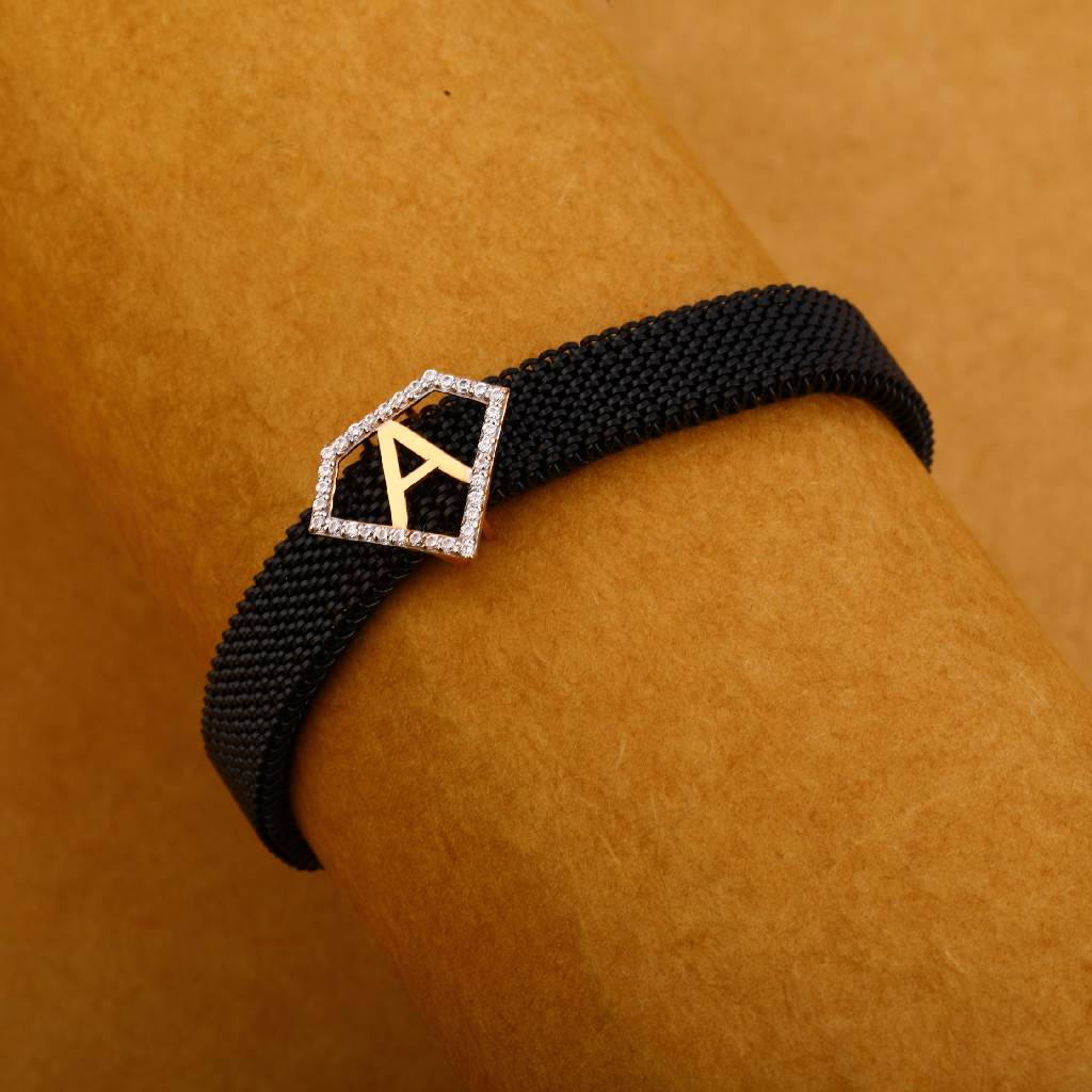 18KT Rose Gold stylish Leather Mens Bracelet MLB327