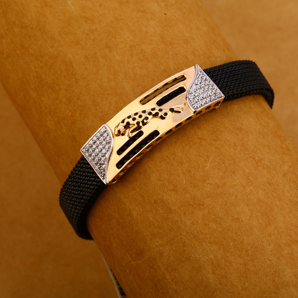 18KT CZ Rose Gold Hallmark Ckassic Mens Bracelet MLB342