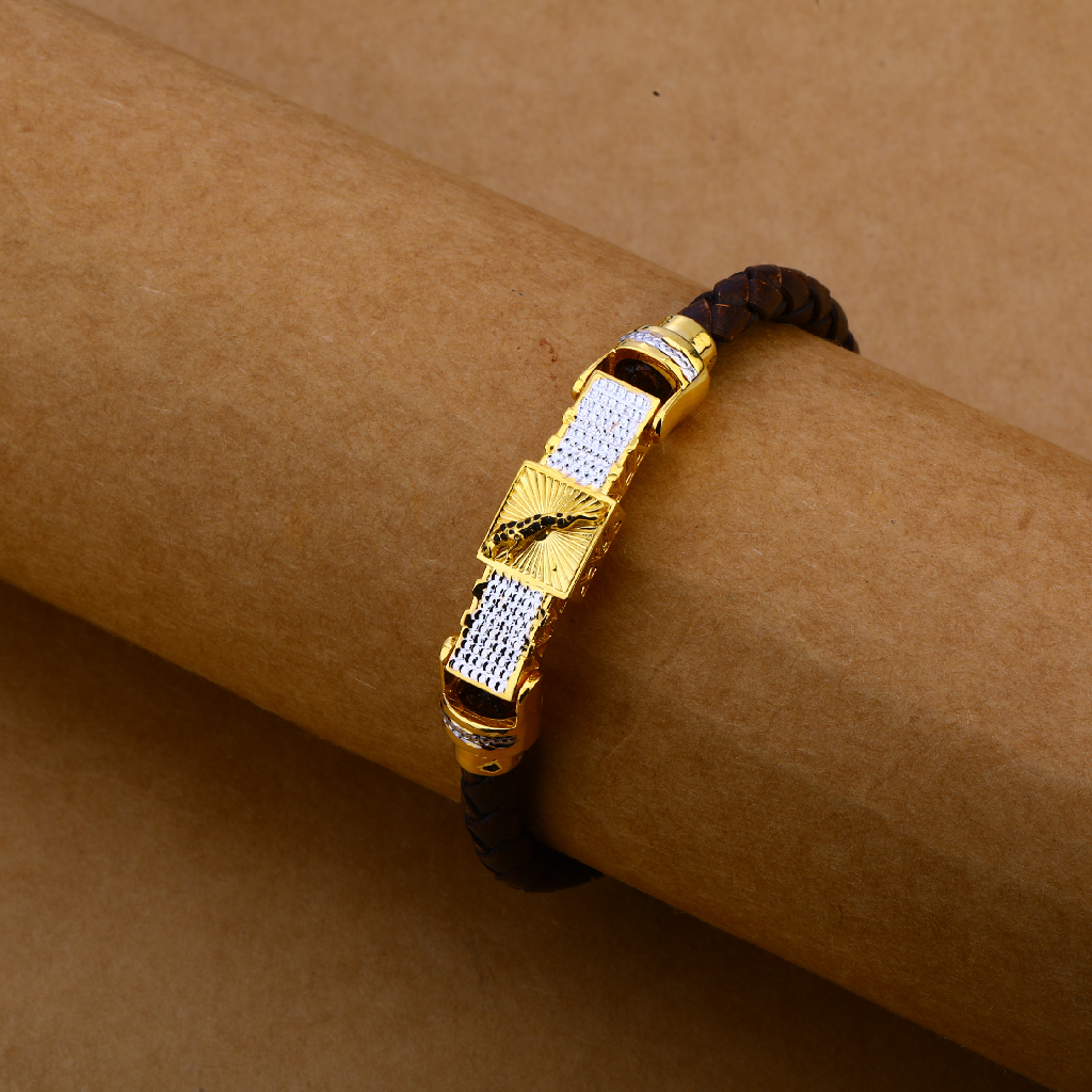 18KT CZ Rose Gold Fancy Mens Bracelet MLB194