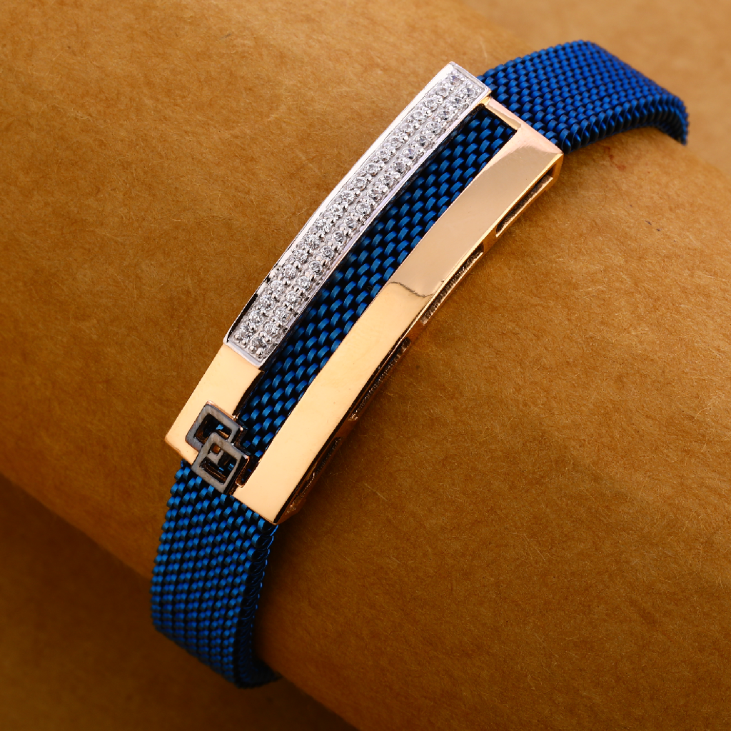 18kt rose gold  gentlemens exclusive leather bracelet mlb223