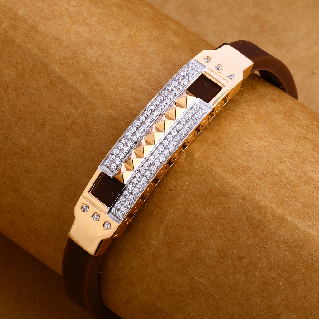 750 Rose Gold Hallmark Exclusive Leather Bracelet MLB230