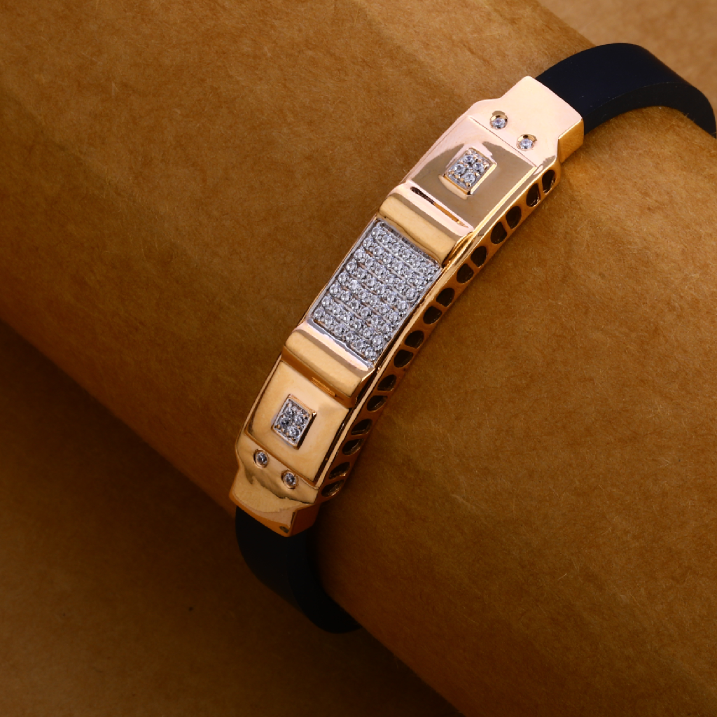750 Rose Gold Hallmark Classic Leather Bracelet MLB234