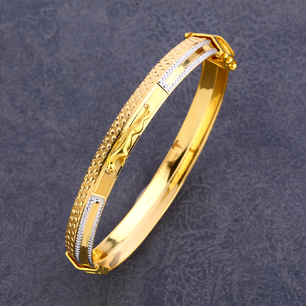 22kt gold mens punjabi designer hallmark lock kada  mplkb60
