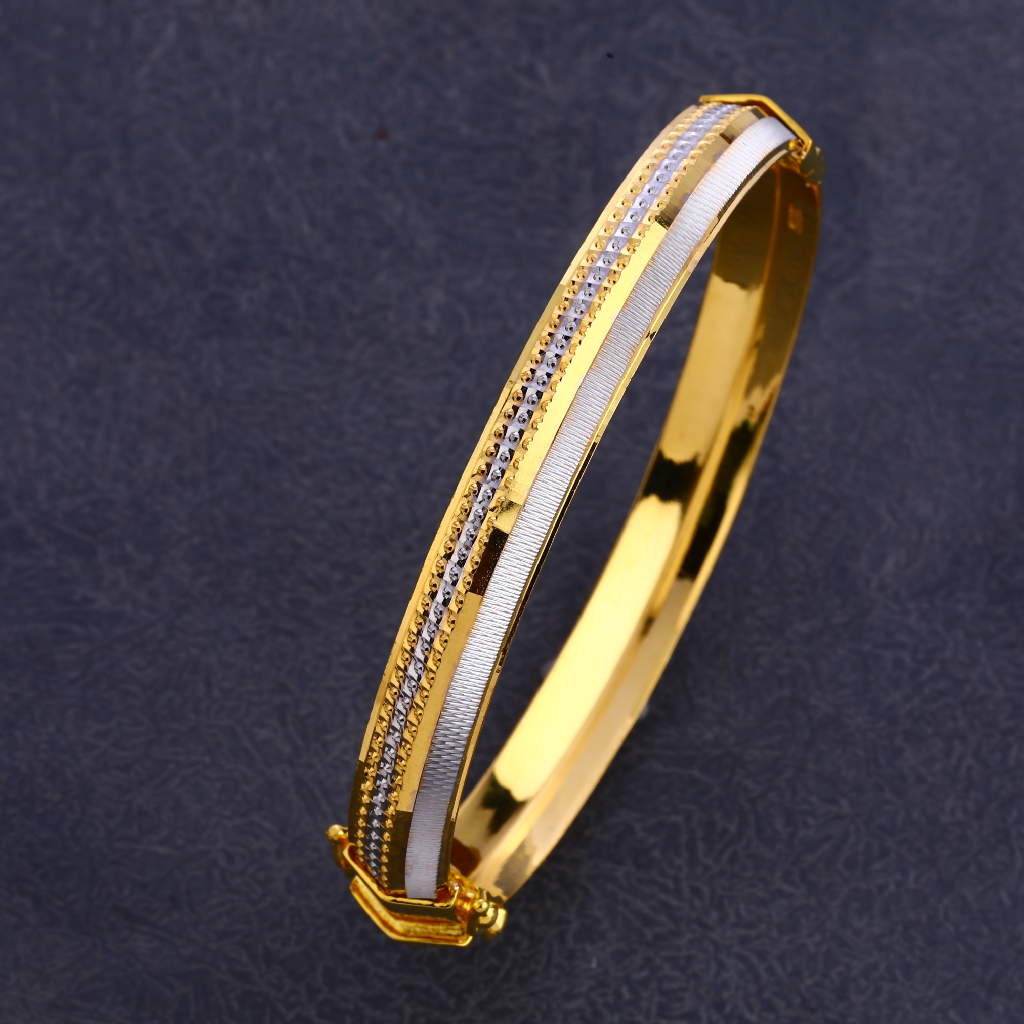 22KT Gold Mens Punjabu Exclusive Lock Kada Bracelet MPLKB66