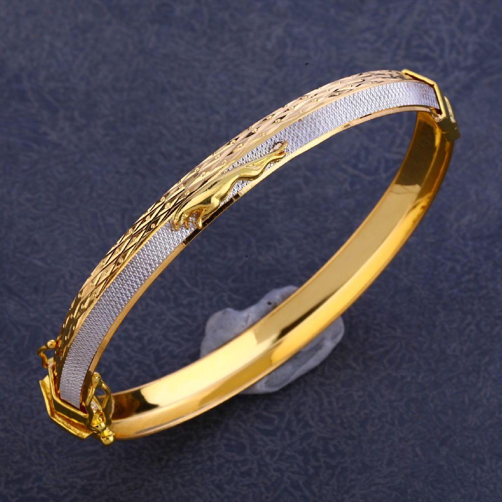 22KT Gold Mens Punjabi Classic Lock kada Bracelet MPLKB69