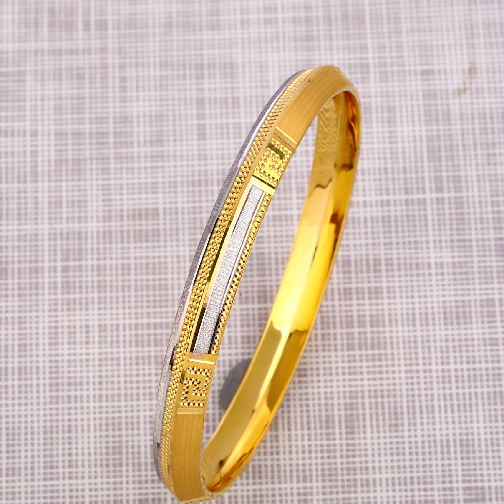 916 Gold Punjabi Fancy Gentlemens Kada Bracelet  MPKB25
