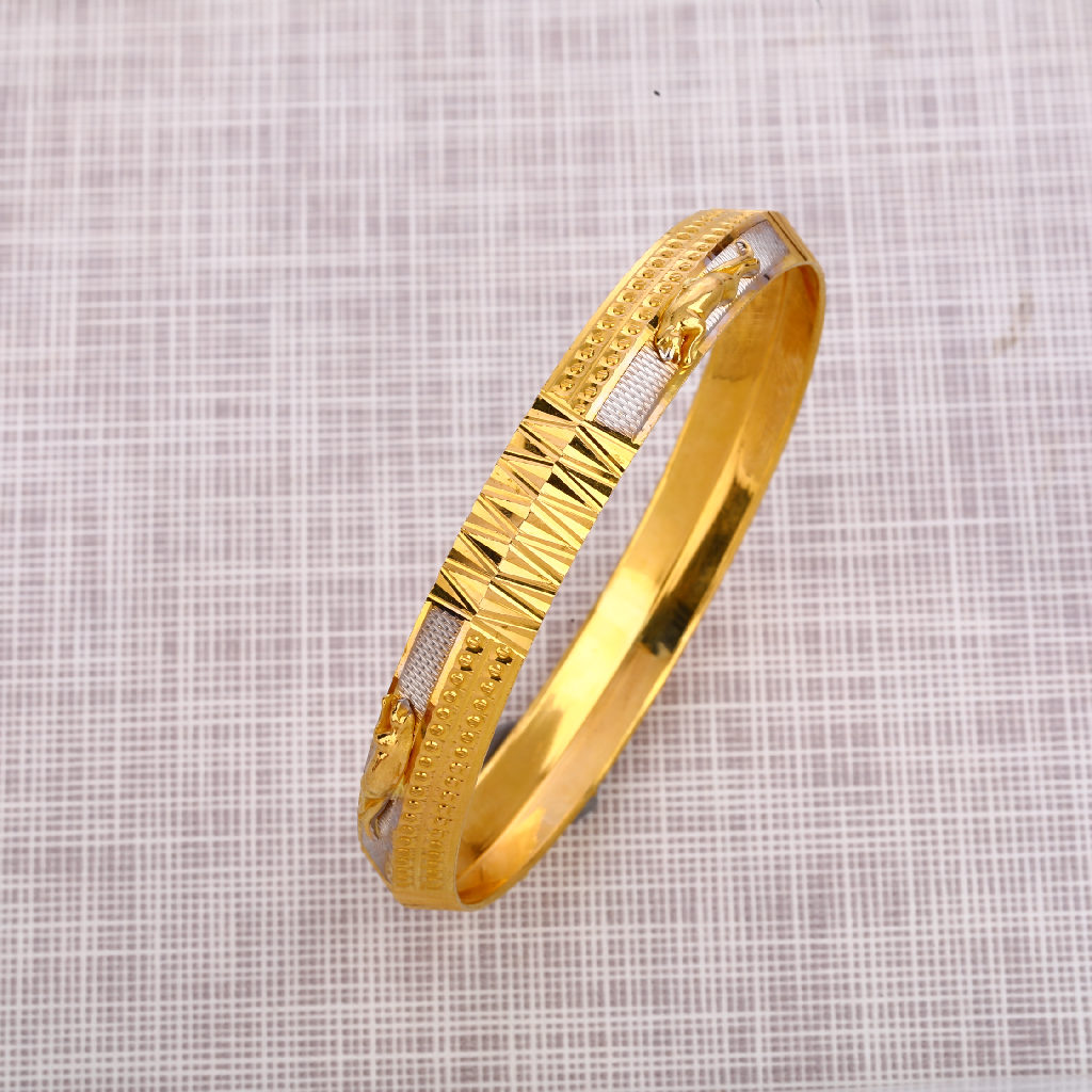 916 Gold Punjabi Exclusive Gentlemens Kada Bracelet  MPKB26