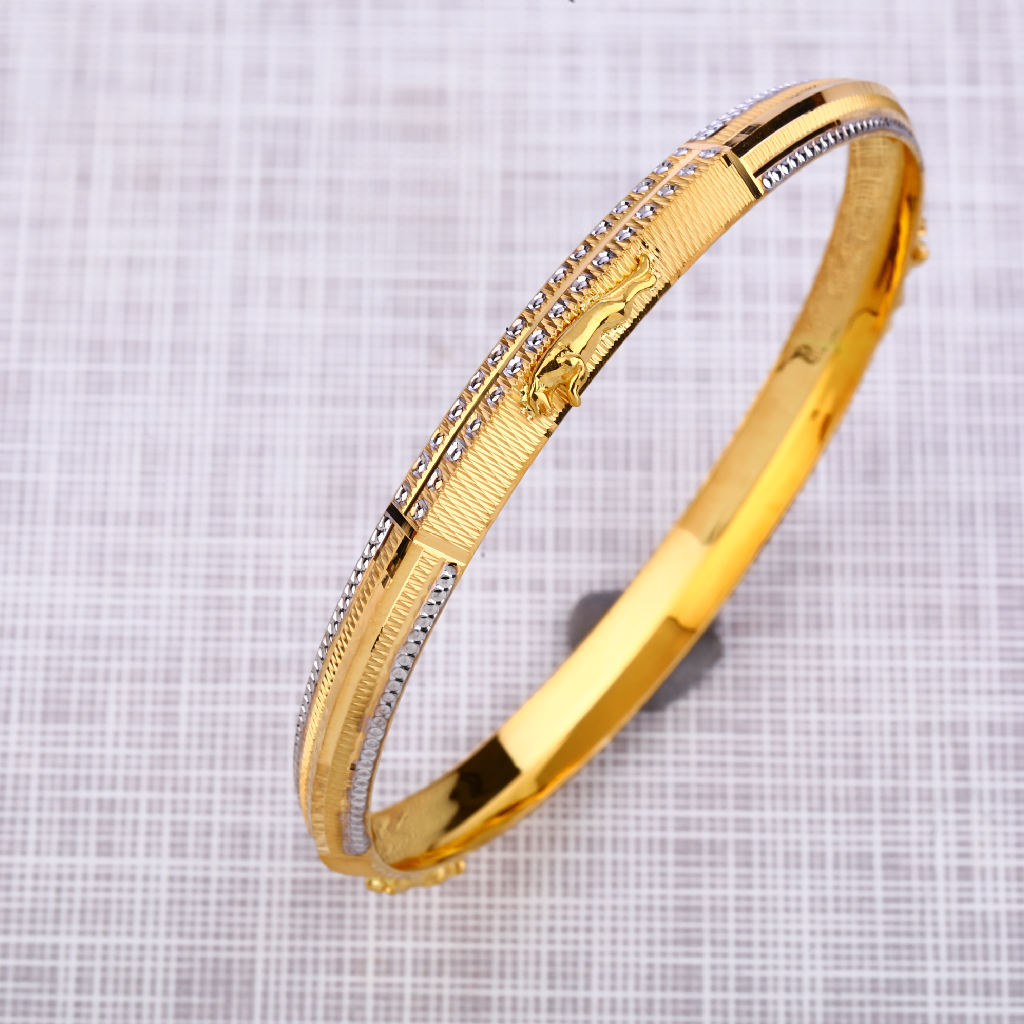 916 Gold Mens Delicate  Punjabi Lock Kada MPKB38