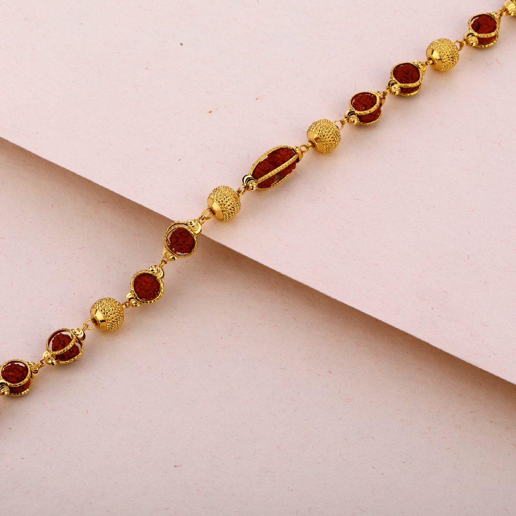 916 Gold Mens Designer Rudraksha Bracelet MRB16