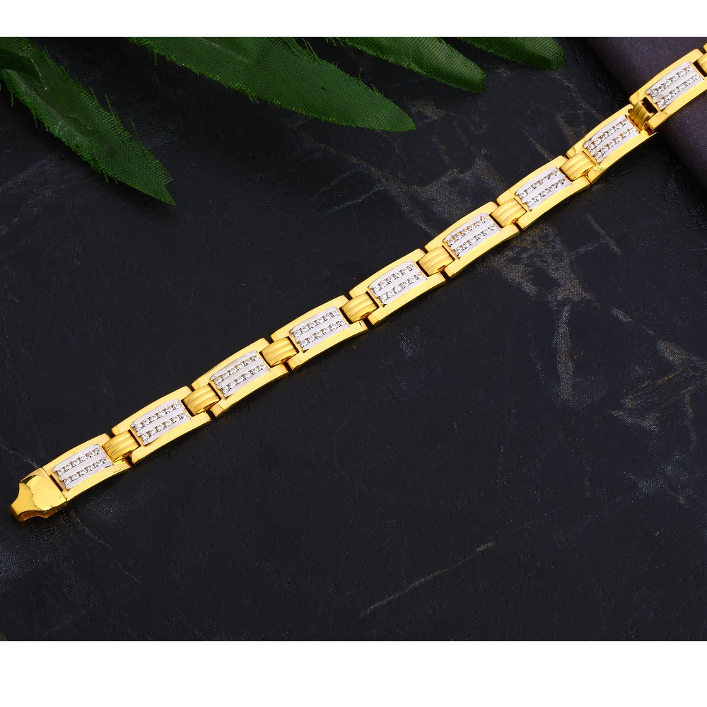 916 Gold Gentlemen's gorgeous CZ Casting Bracelet MCB90