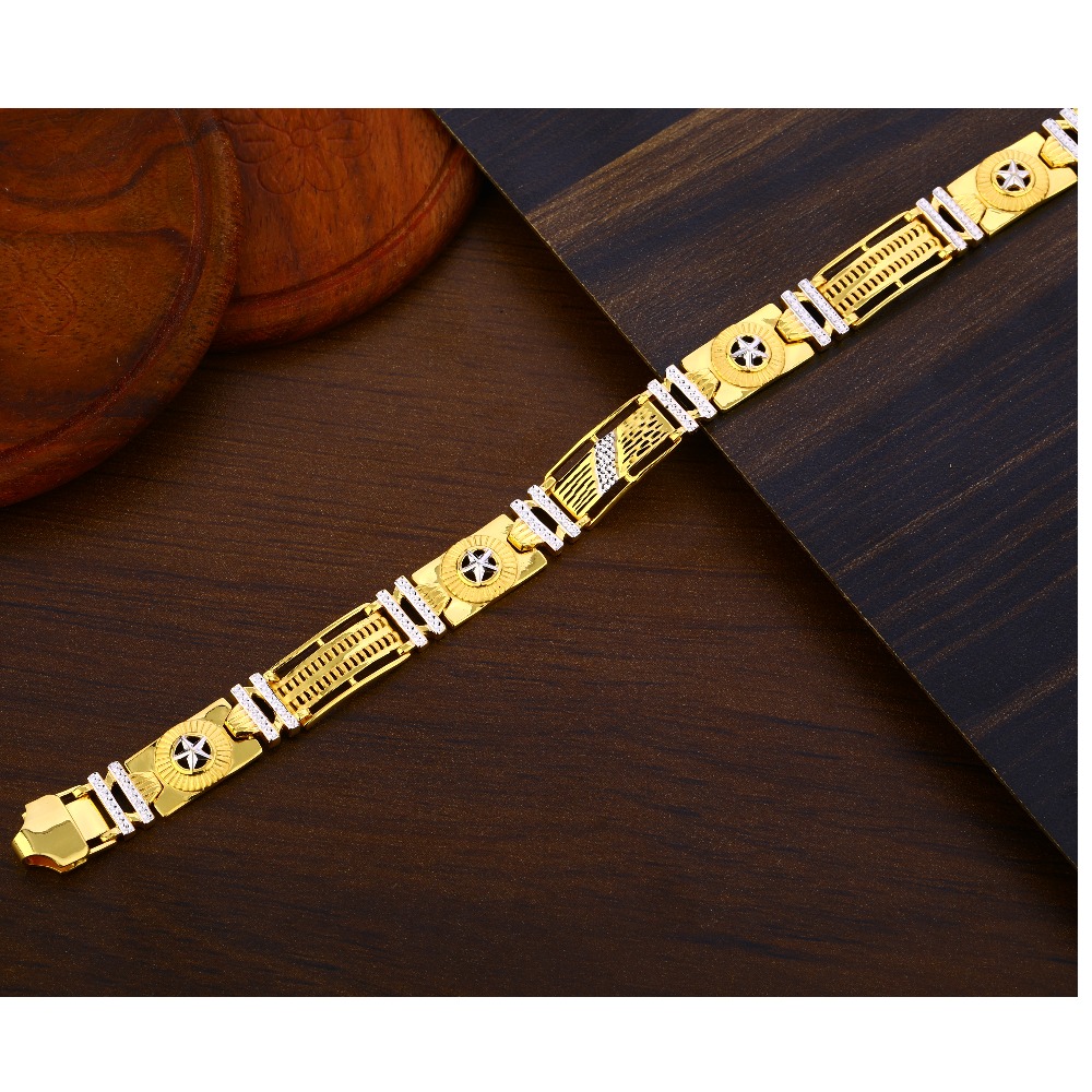 916 Gold Gentlemen's Gorgeous  Plain Bracelet MPB386