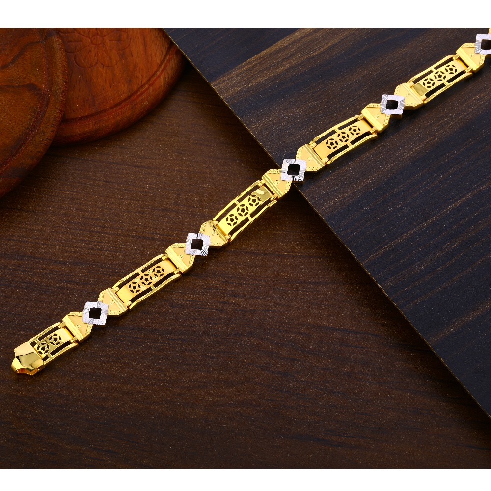 916 gold gentlemen's designer plain bracelet mpb382