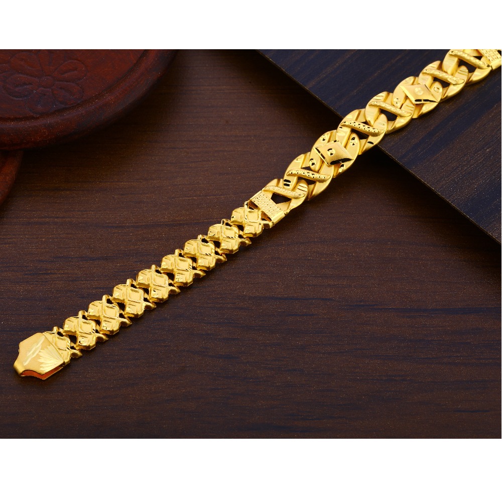916 Gold CZ Hallmark Mens Exclusive Plain Bracelet MPB313