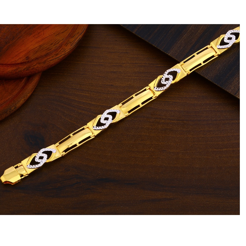 916 gold plain classic hallmark men's bracelet mpb281
