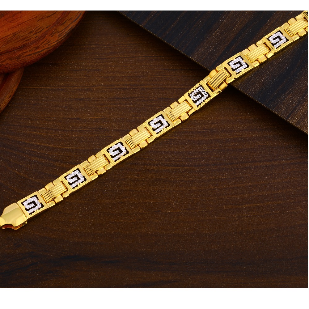916 Gold Plain Classic  Men's Bracelet MPB273