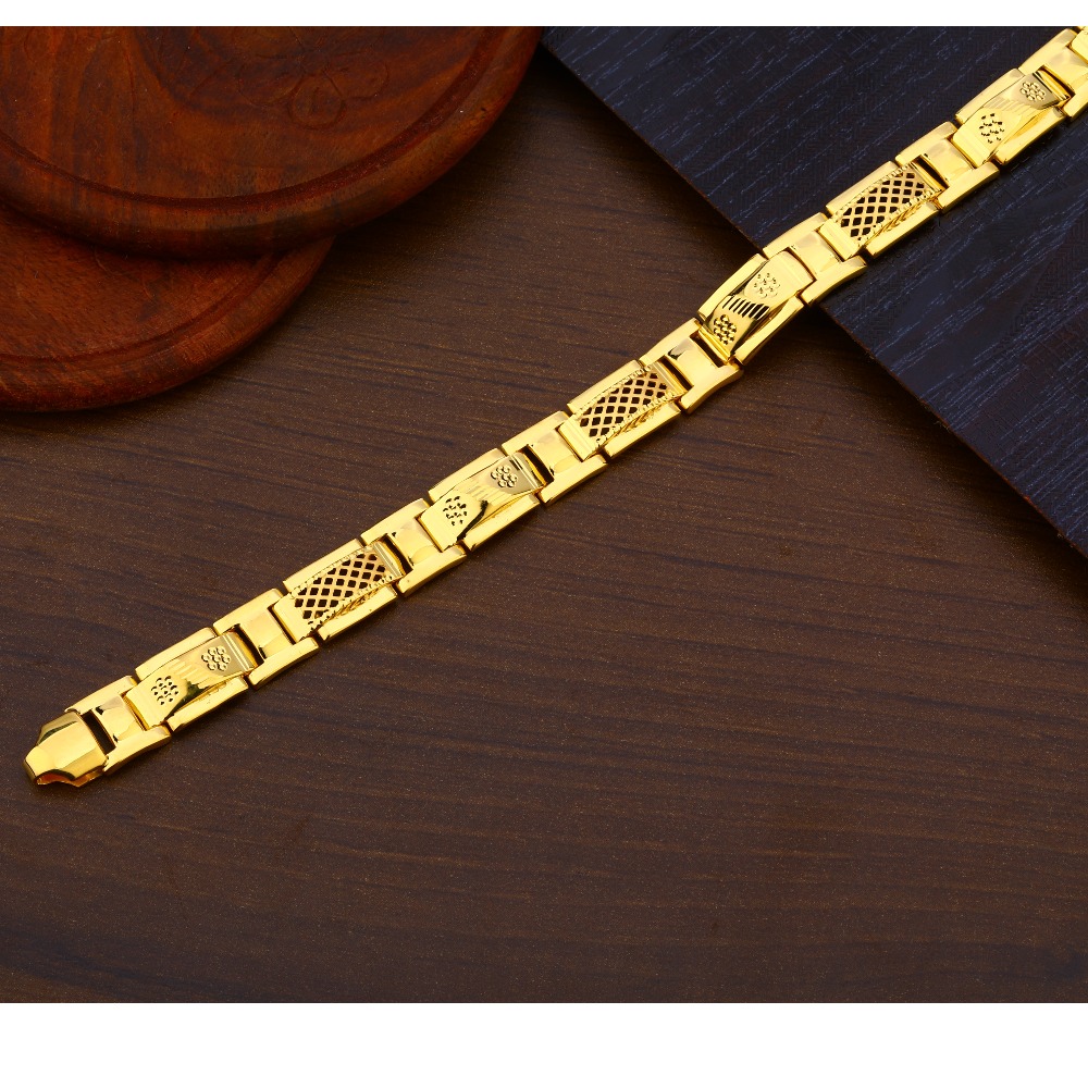 22KT Gold  Gentlemen's Delicate Plain Bracelet MPB227