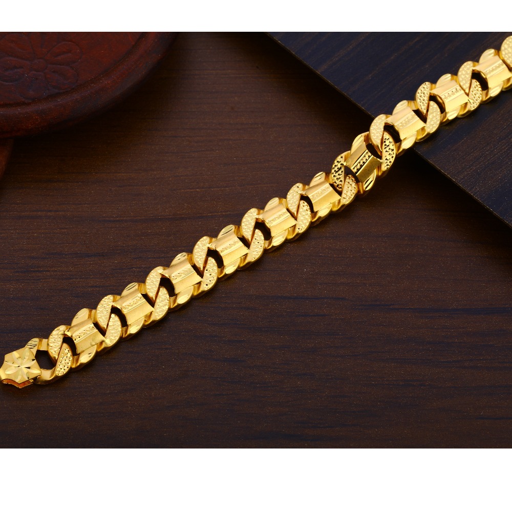 916 Gold CZ Hallmark Mens Delicate Plain Bracelet MPB312