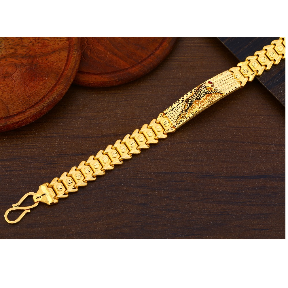 916 Gold Gentlemen's Fancy Plain Bracelet MPB360