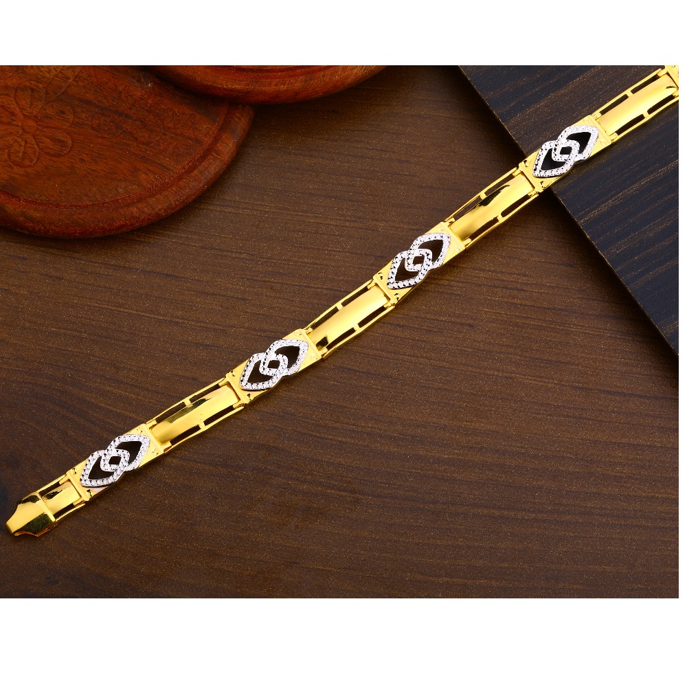 916 gold men's gorgeous plain bracelet mpb247