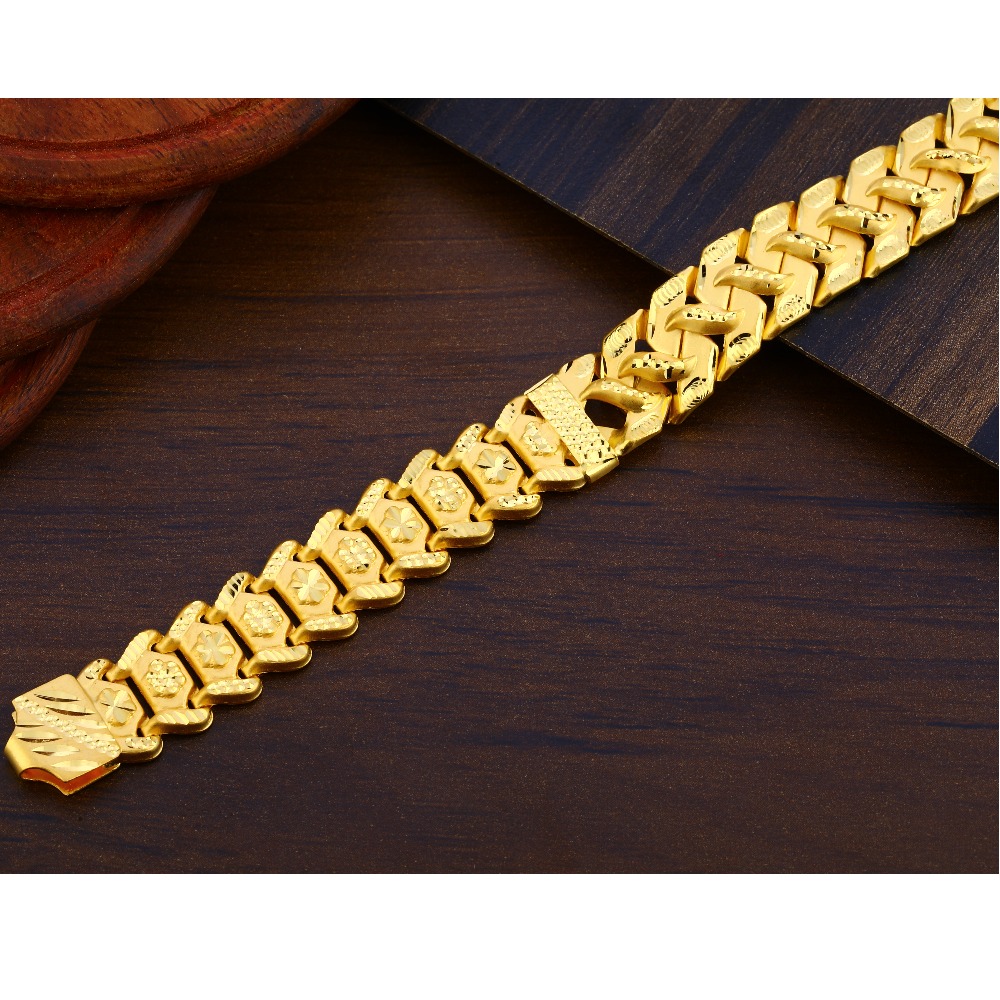 916 gold men's plain bracelet mpb288