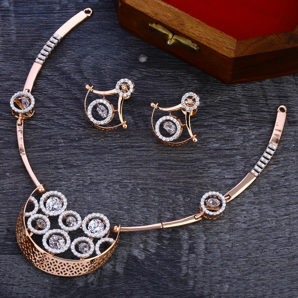 750 Rose Gold Women's Necklace Set RN287
