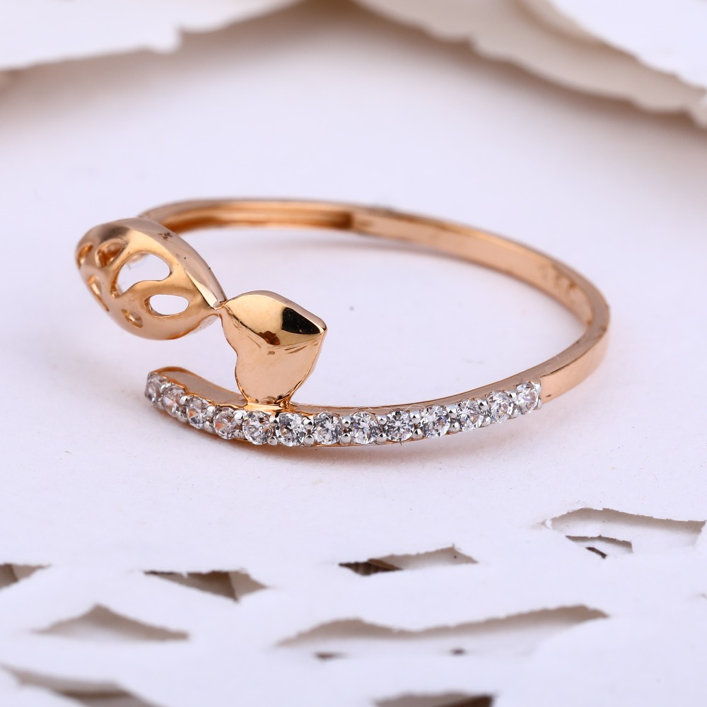18KT Rose Gold CZ stylish Hallmark Ring RLR608