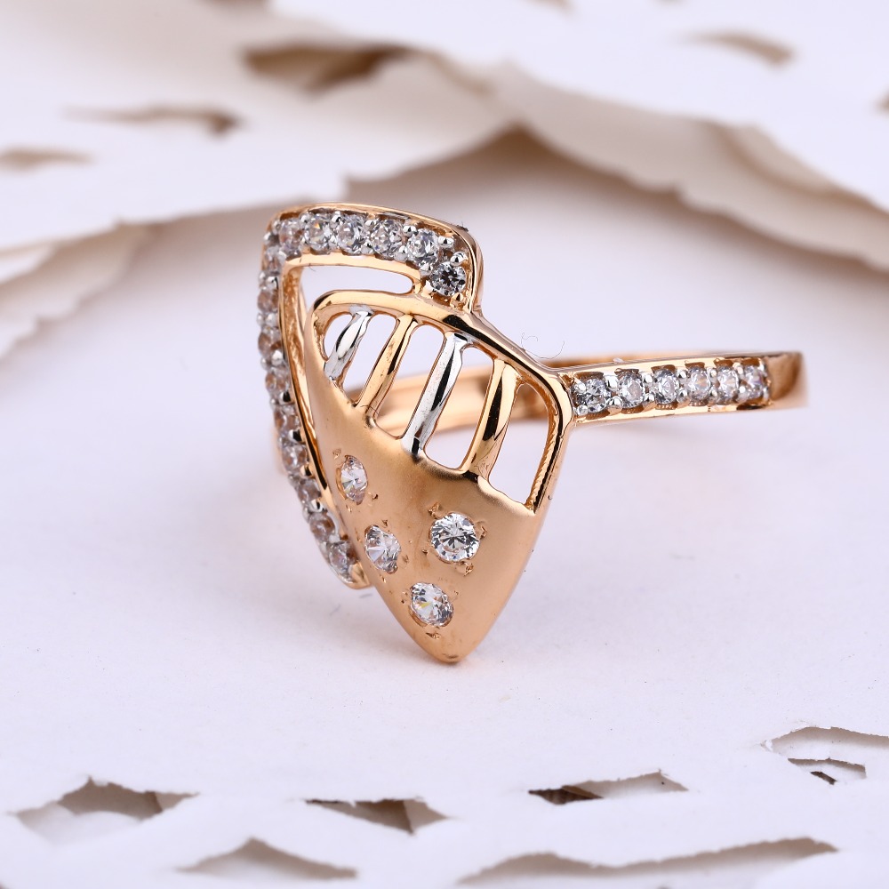 18KT Rose Gold CZ Delicate Hallmark Ring RLR604