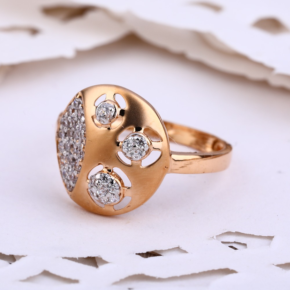 18KT Rose Gold CZ Classic Hallmark Ring RLR602