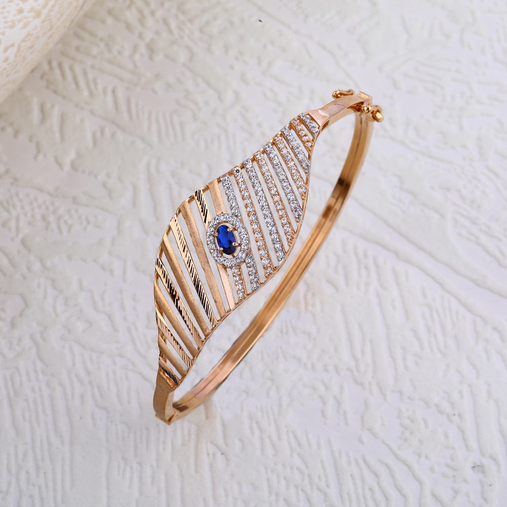18KT Rose Gold CZ Women's  Kada RLKB303