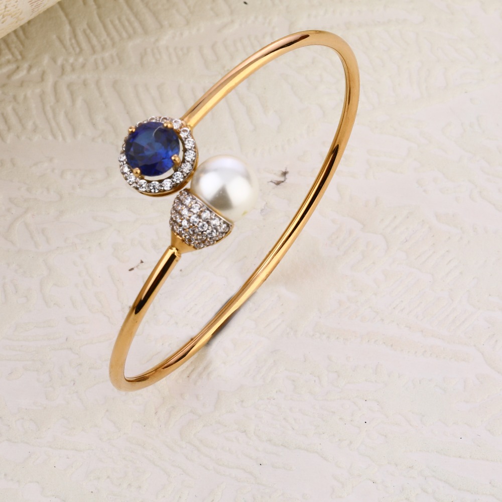 750 Rose Gold Designer Hallmark Kada Bracelet RLKB281